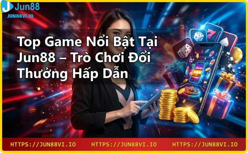 Các thể loại game hot nổi bật tại Jun88 như casino, thể thao, slot, bắn cá, xổ số trong không gian giải trí hiện đại