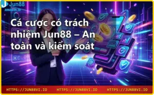 Chip casino vàng với biểu tượng Jun88 nổi bật