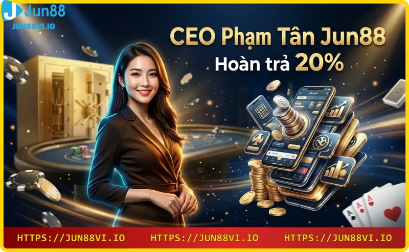 Chương trình hoàn trả 20% tại Jun88 – Ưu đãi đặc biệt từ CEO Phạm Tân
