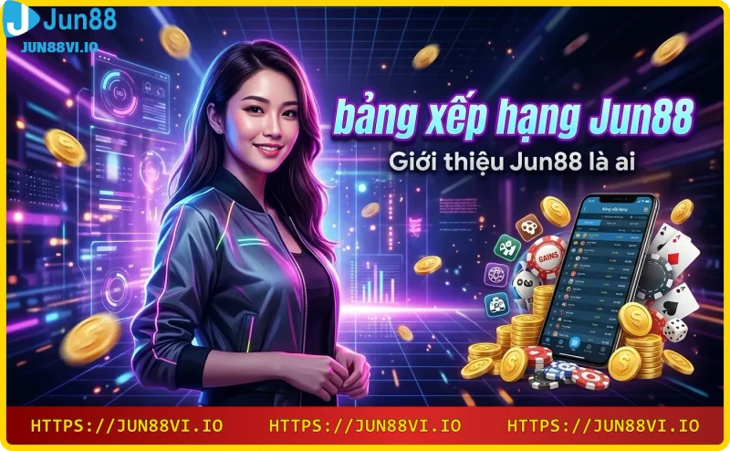 Giao diện hiện đại của Jun88 với bảng xếp hạng thể thao trực tuyến.