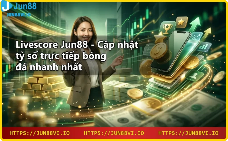 Giới thiệu Jun88 nhà cái uy tín với điện thoại hiển thị livescore bóng đá