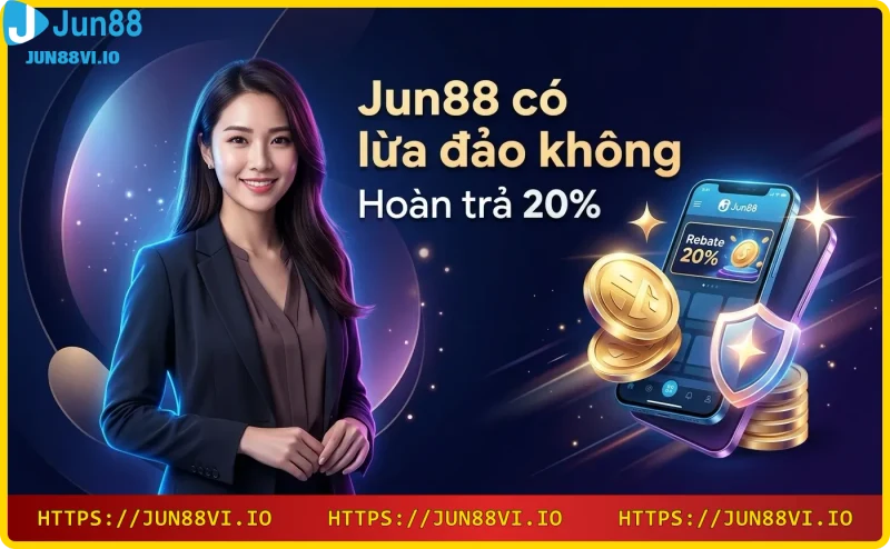 Hình ảnh chính sách hoàn trả 20% tiền thua hàng tuần tại Jun88