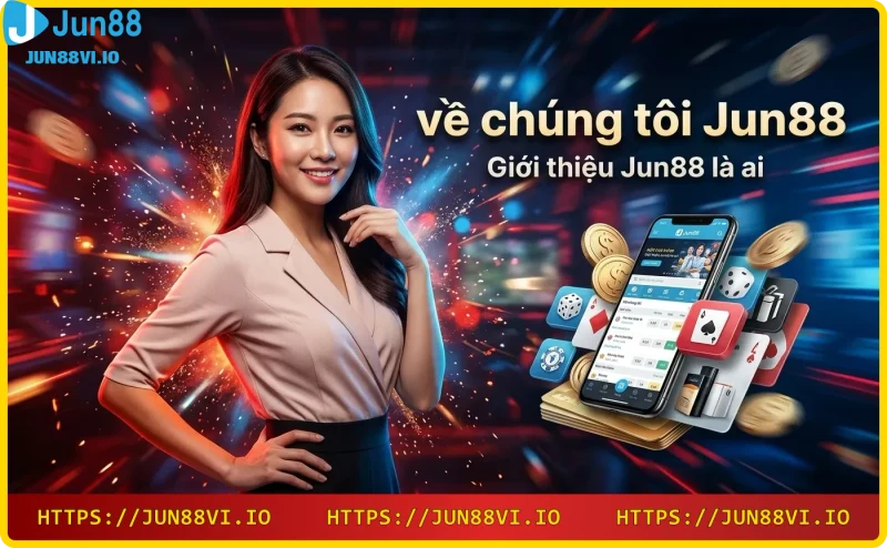Hình ảnh giới thiệu Jun88 với biểu tượng và phong cách hiện đại
