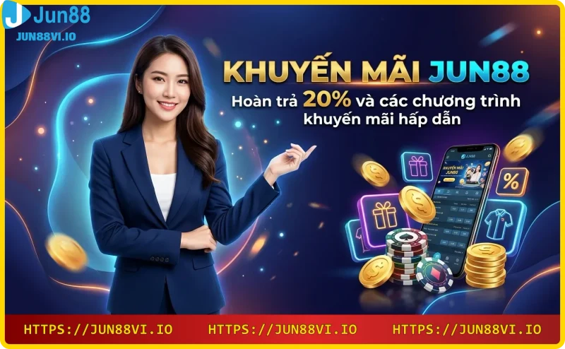hoàn trả 20% Jun88 - chương trình khuyến mãi nổi bật