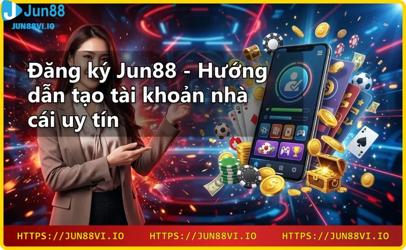 Sòng bài sang trọng với bàn blackjack, dealer và màn hình kỹ thuật số, thể hiện sự uy tín của Jun88.